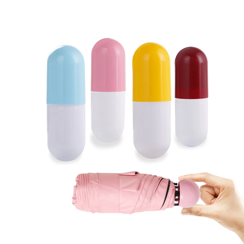 

Capsule Mini Pocket Folding Umbrella Umbrella Mini Pocket Parasol Girls Anti-UV Waterproof Portable Travel Umbrellas