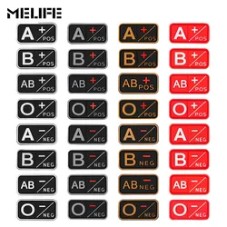 Emblema militar tático para acessórios de caça, 3d pvc a + b + ab + o + positivo a b ab o negativo