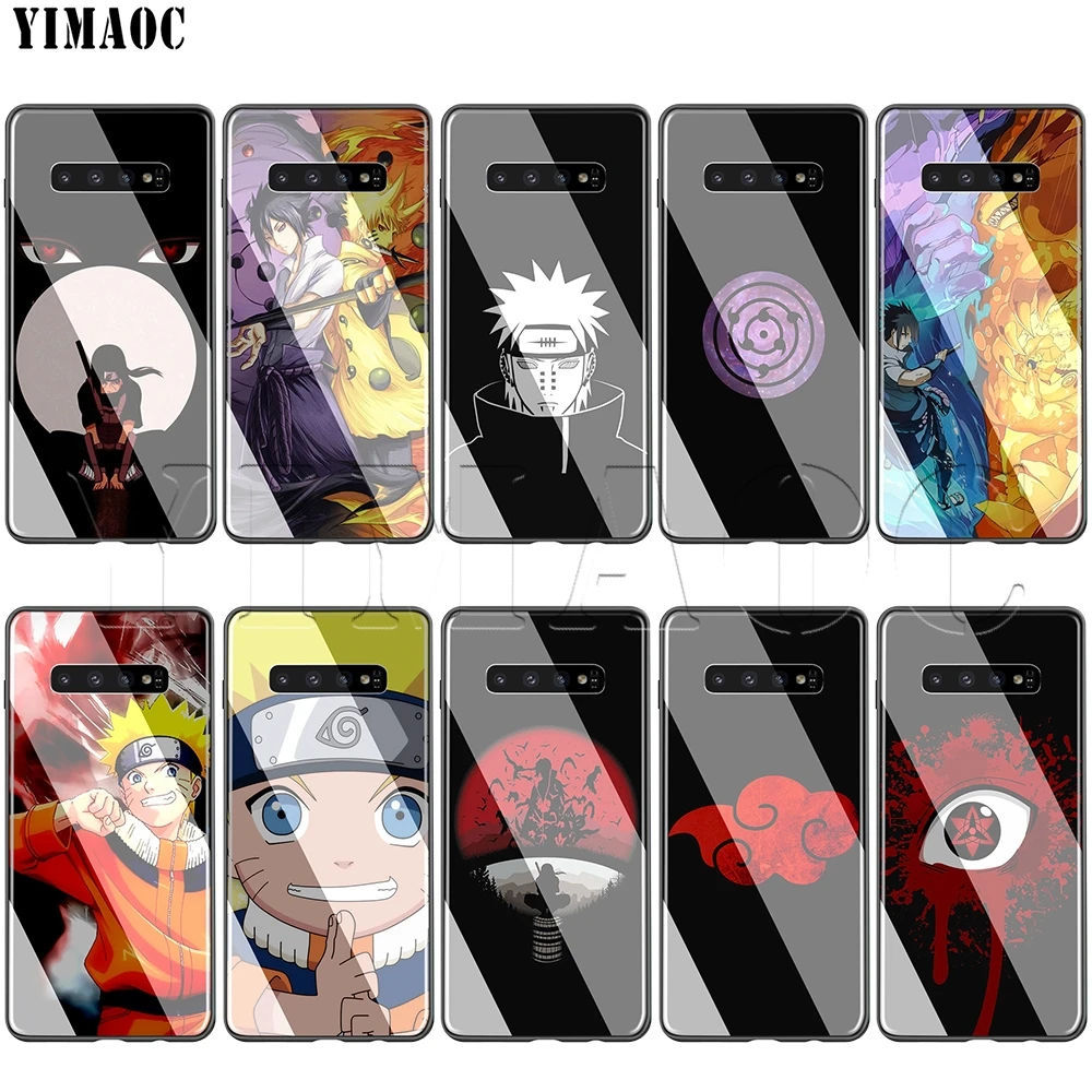 Стеклянный чехол YIMAOC Sasuke Naruto для Samsung Galaxy S7 S8 S9 S10 Plus Note 8 9 10 A50 A20 A10 A70|Бамперы| |