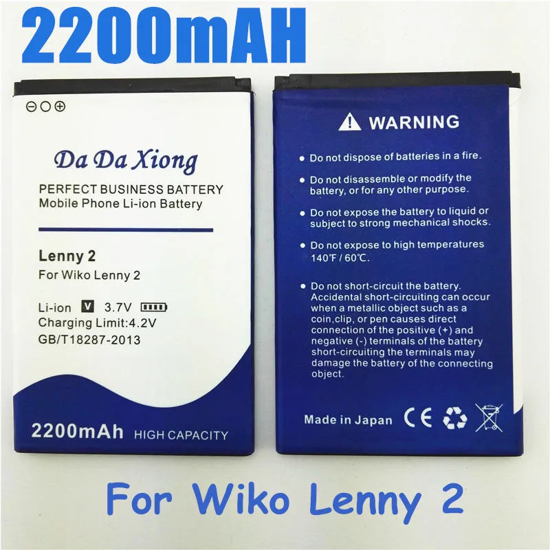 

2017 New 2200mAh LENNY 2 Battery for Wiko LENNY 2 3.7V Rechargeable Replacement battery High Quality wiko lenny 2 battery