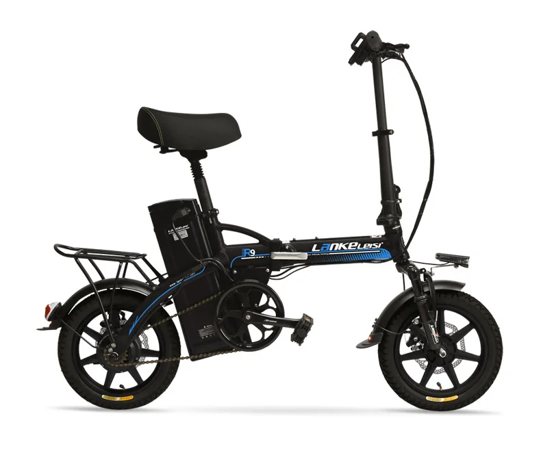 Discount Portable 14 Inches Folding Electric Bicycle, 48V 23.4Ah Strong Lithium Battery, Integrated Wheel, Suspension EBike 14