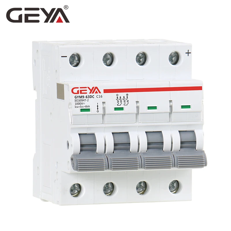 GEYA переменного тока выключатель постоянного тока 1000V переменного тока выключатель мини-выключатель постоянного тока 6A 10A 16A 20A 25A 32A 40A 50A 63A 4 полюса IEC60947
