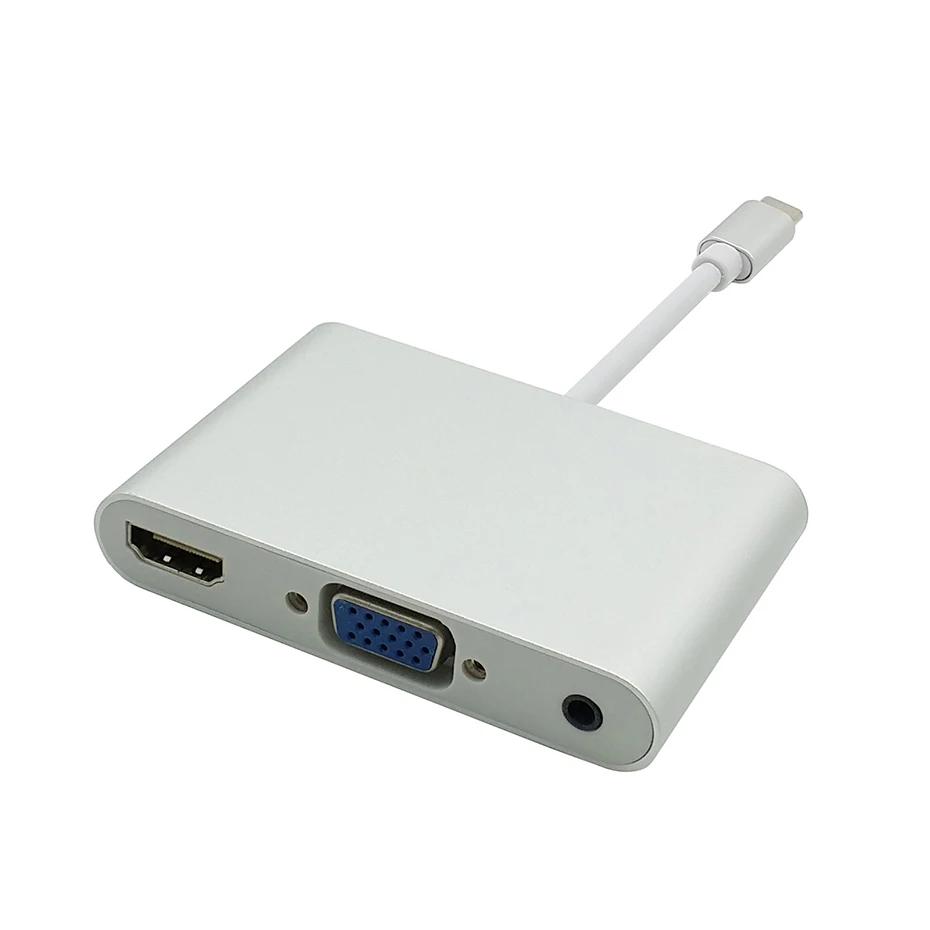 USB C Type C to HDMI VGA 3.5mm Audio Adapter 3 in 1 USB 3.1 USB-C Converter Cable for Laptop Macbook Google Chromebook Pixel (3)