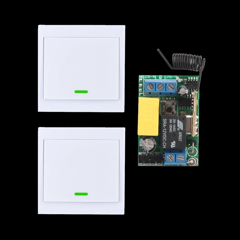 Stairway Remote Control Switch AC 220V Lamp Light LED Bulb Wireless