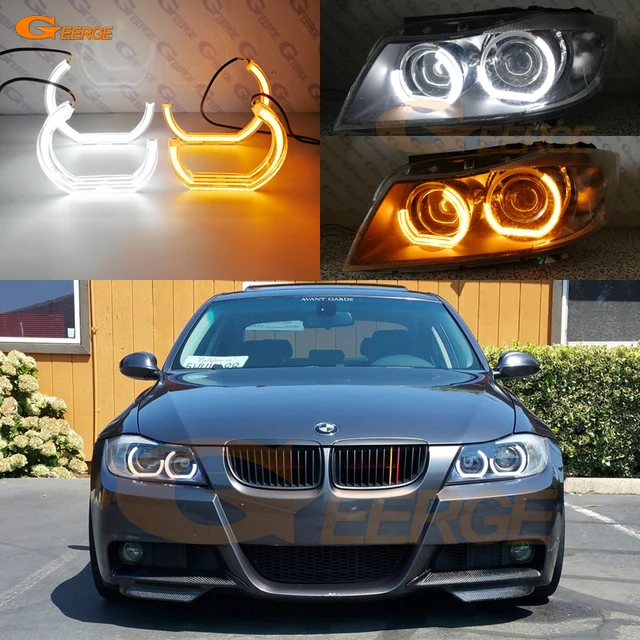 For BMW 3 Series E90 E91 2006 2007 2008 Xenon headlight DTM M4 Style LED Angel Eye Kit Dual
