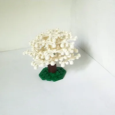 White BEIMONGO строительные блоки MOC красочные дерево сад модель завода строительство DIY детские игрушки могут быть compitabled - Цвет: White
