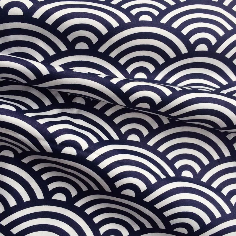 Тёмно синяя хлопковая твиловая ткань в японском стиле для рукоделия|decor cloth|cotton