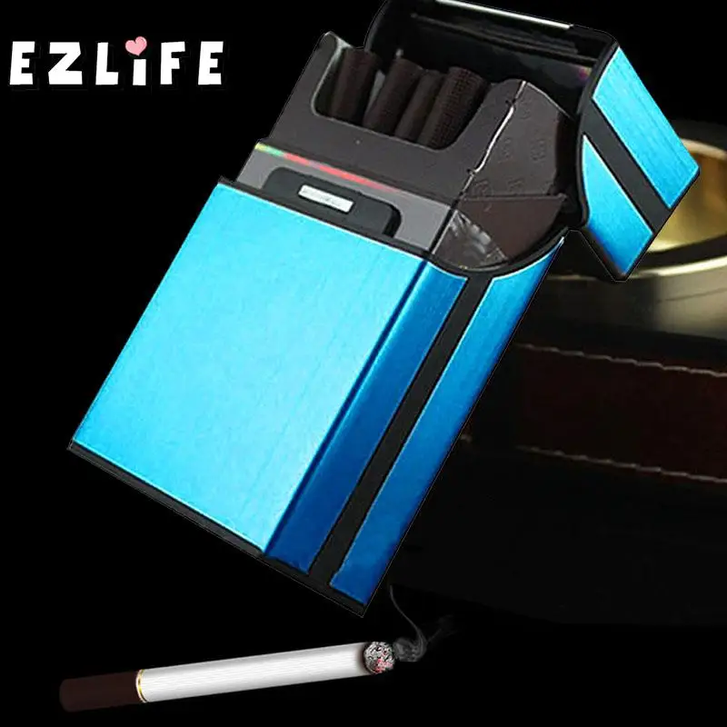 EZLIFE Алюминиевый металлический футляр для сигарет, Жесткий Чехол для хранения табака, упаковка 20 шт, подарок XN187