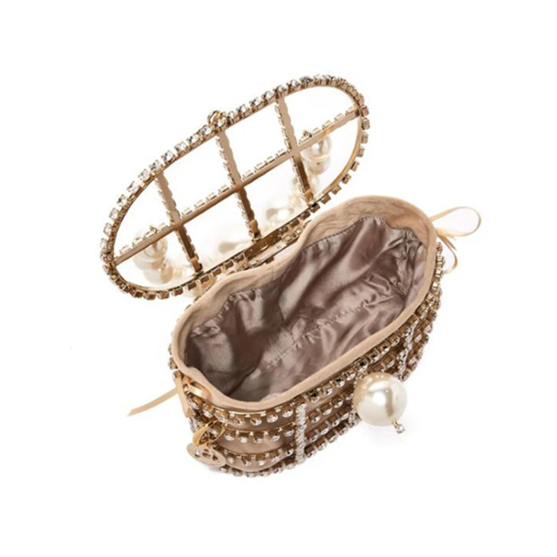 2019pearl Vintage Women Evening Bag Metal Hollow Out diamond Banquet Party Shoulder & Crossbody Bags Wedding Clutch Cage Handbag 2019pearl Vintage Women Evening Bag Metal Hollow Out diamond Banquet Party Shoulder & Crossbody Bags Wedding Clutch Cage Handbag