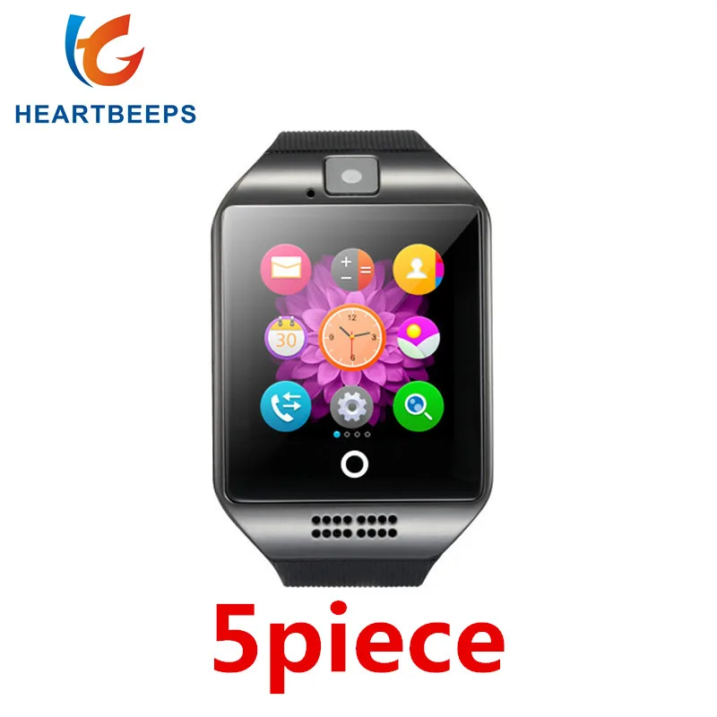 

5piece Bluetooth Smart Watch Q18 With Camera Facebook Whatsapp Twitter Sync SMS Smartwatch Support SIM TF Card For Android