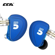 CCA A10 Oortelefoon 5 Balanced Armature Driver In Ear Oortelefoon HIFI Bass Monitor Oortelefoon Oordopjes Met 2pin Kabel KZ AS10 KZ BA10(China)