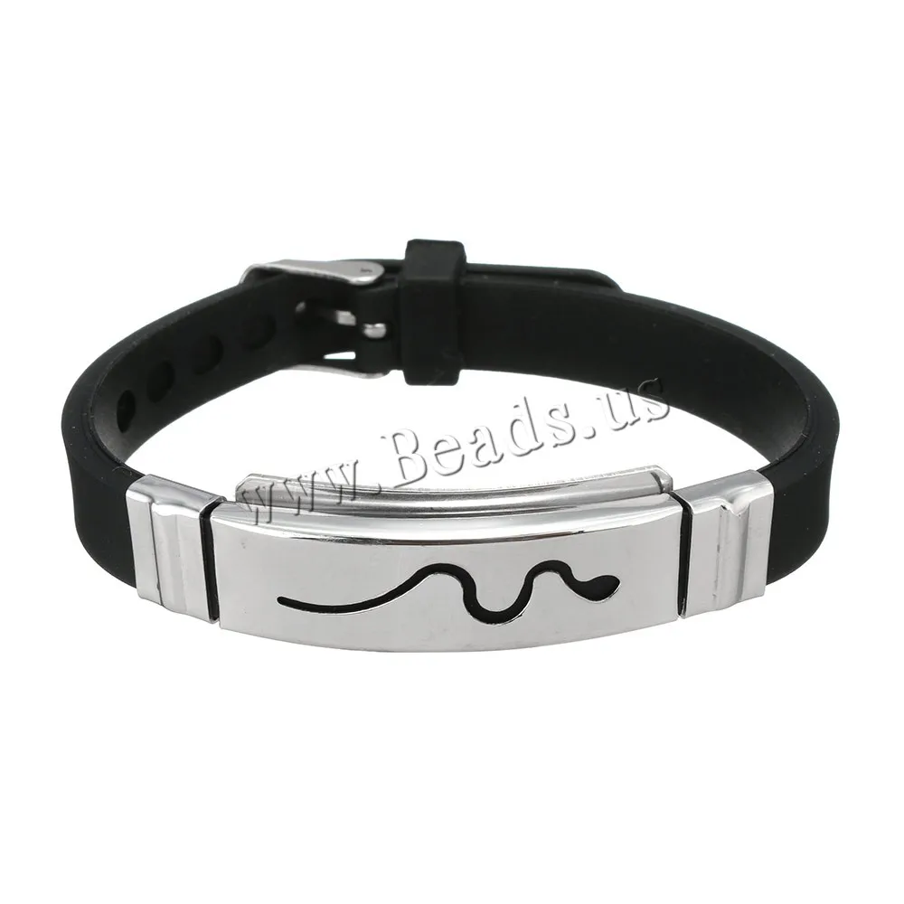 

Silicone Men Bracelet Stainless Steel Wire Silicone Bracelets Cool Man Casual Bracelet Male bracciali uomo punk charm bracelets