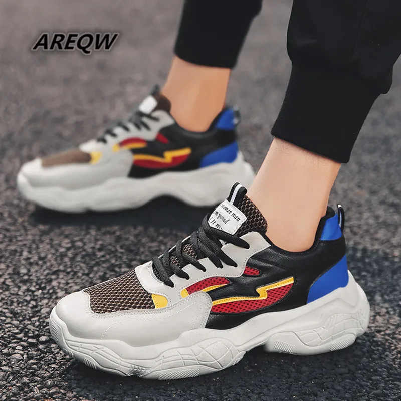 

Men's Sports Shoes Trend Comfortable and Breathable Lace Wear 2019 Spring and Autumn Mesh Casual Shoes