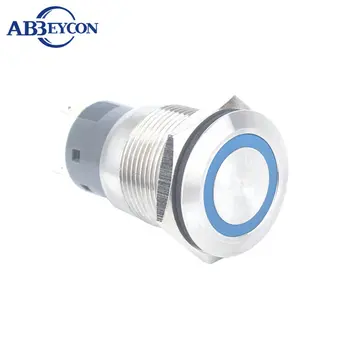 

SET117 Red/Green/Yellow/Blue ring led switch 19mm mounting on-off pre-wired lead harness button switch