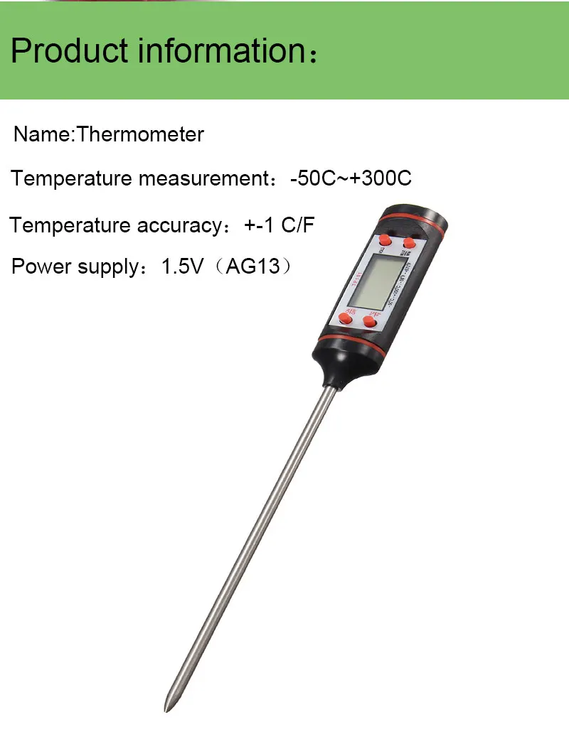 1 шт. термометр ручка стиль цифровой еда Кухня барбекю измеритель температуры бытовые инструменты для приготовления пищи-50C-300C/-58F-572F