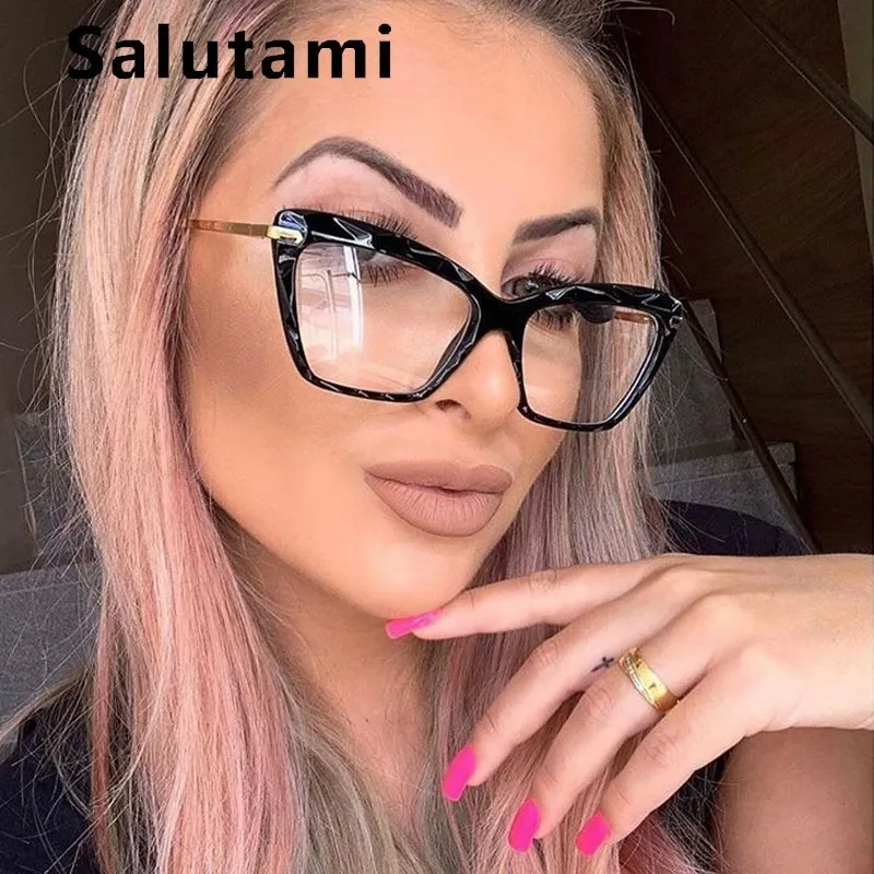 

Square Clear Lens Eyeglasses Women Brand Alloy Chic Glasses Frame Vintage Transparent Frame Myopia Glasses Cat Eye Eyewear