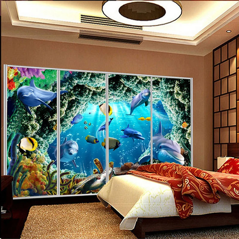 Пользовательские 3D фото обои для детской комнаты Мультфильм Подводный мир
