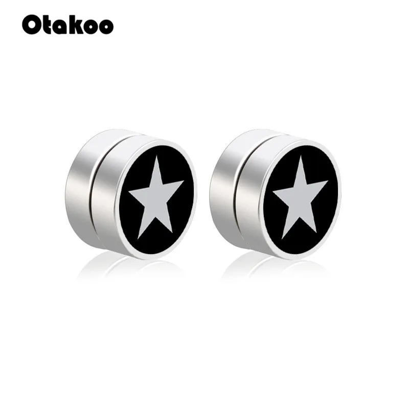 Серьги-гвоздики Otakoo круглые мужские ювелирные украшения из нержавеющей стали с