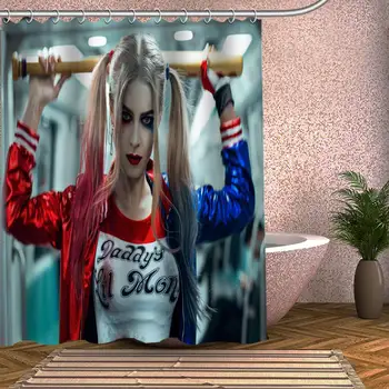 

Comics Joker and Harley Quinn Custom Design Waterproof Shower Curtain Bathroom Curtains