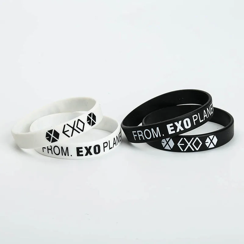 

KPOP EXO Album Birthday Bracelets Sport Silicone Friendship Wristband Bangles Fashion Accessories For Men Women