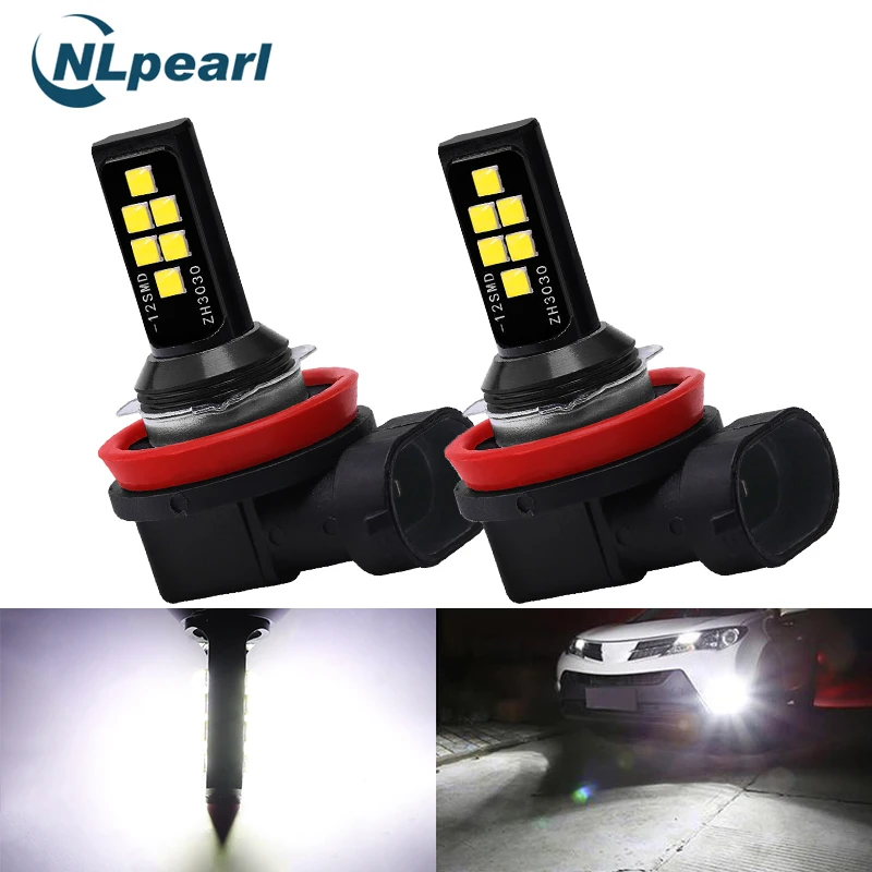 

NLpearl 2x Car Fog Lamp H1 H3 Led 9005 HB3 9006 HB4 H8 H11 Led Lamp 3000K H9 Led H7 H4 6000K 8000K 2000LM Driving Running Light