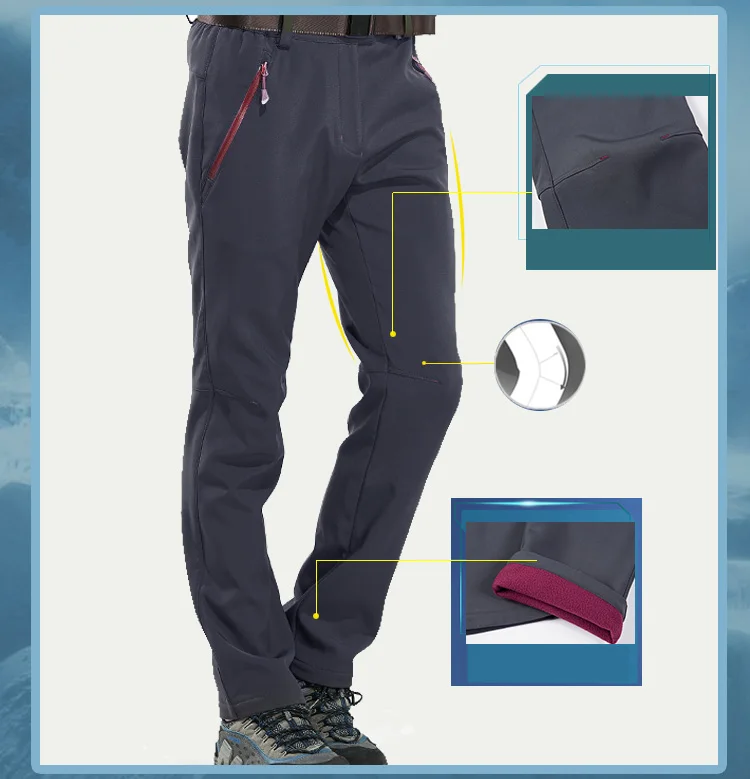 Men Hiking Pants Outdoor Softshell Trousers (3)