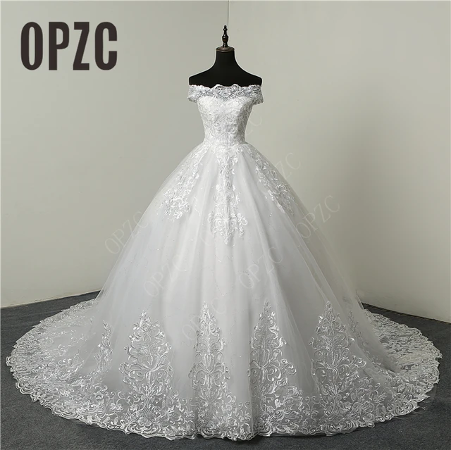 Real Vedio Luxury Lace Applique Plus Size Wedding Dress Embroidery 2021 New Long Train Sweetheart Bride Gown Vestidos De Noiva 1