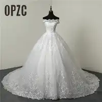 30% Discount Luxury Lace Embroidery 2018 Wedding Dresses 100cm Long Train Sweetheart Elegant Plus size Vestido De Noiva Bride