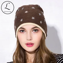 Однотонные вязаные шапки унисекс с металлической звездой, вязаные шапки для осенне-зимнего сезона, акриловая мягкая теплая вязаная шапка для мужчин и женщин, шапки с черепом, лыжная шапка s