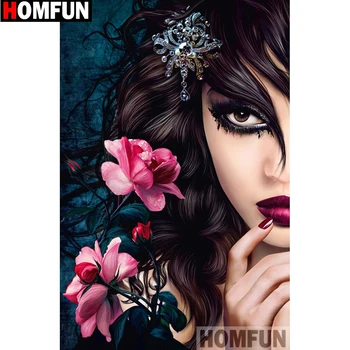 

HOMFUN Full Square/Round Drill 5D DIY Diamond Painting "Flower woman" 3D Embroidery Cross Stitch 5D Home Decor A13420
