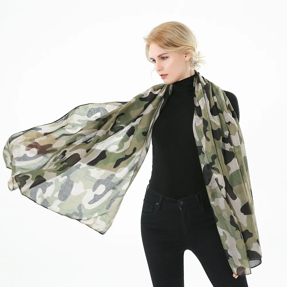 Winfox Новая мода дамы армейский зеленый Камуфляжный шарф Camo шали Дамы Echarpe Foulard женщины