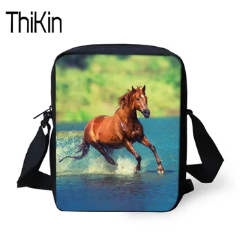 

THIKIN Messenger Bag Women 3D Horse Animal Print Mini Bags Kids Boys Teenager Girls Crossbody Bag Children Small Shoulder Bag