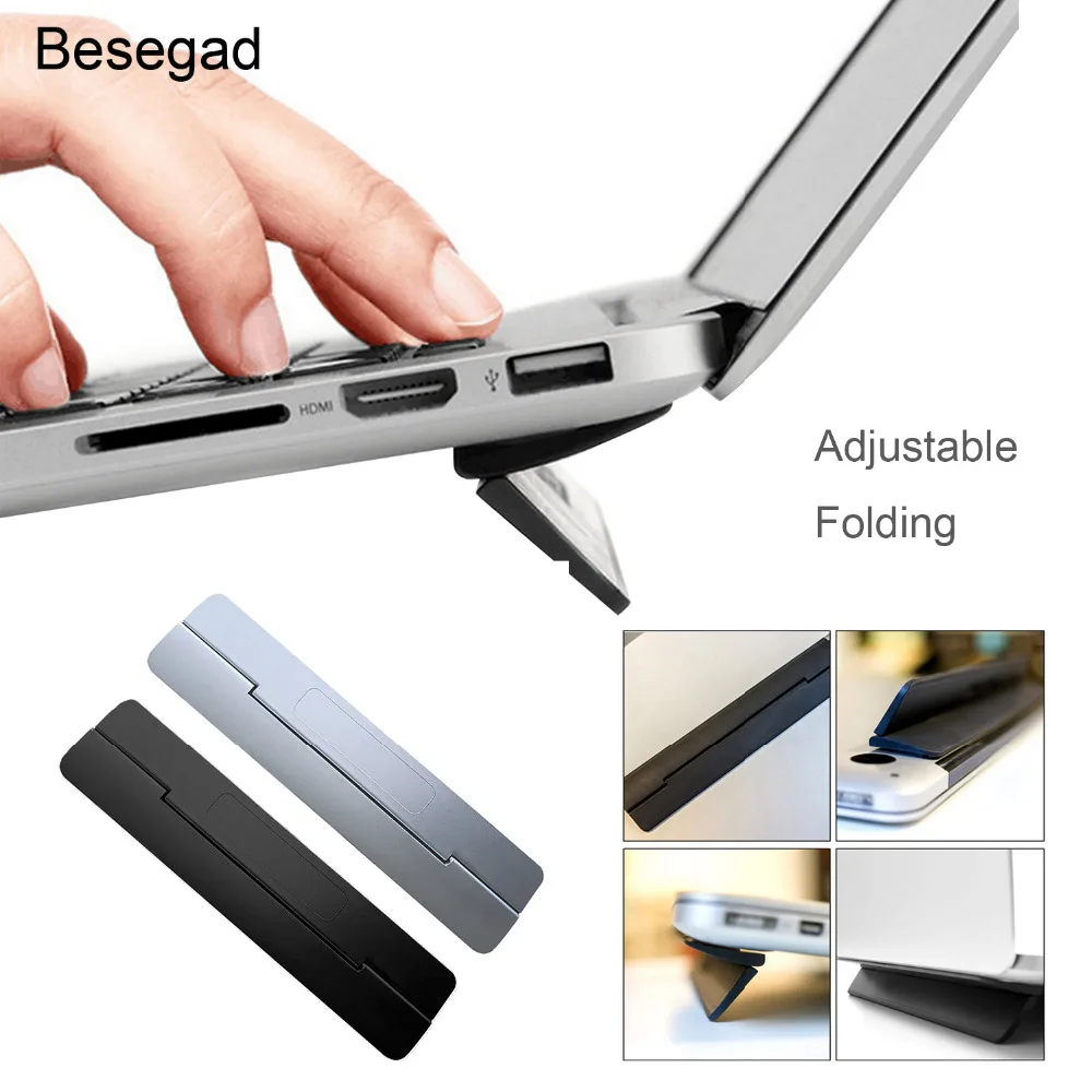 

Besegad Adjustable Folding Computer Riser Stand Holder Bracket For Apple MacBook Mac Book Pro Samsung Laptop PC Notebook Laptop