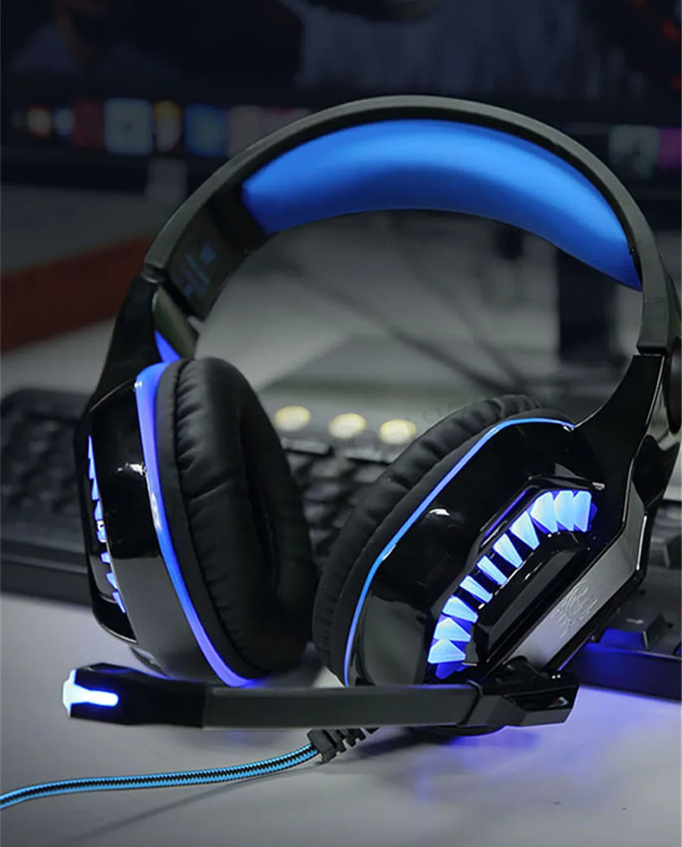 KOTION EACH PC Gaming Headset PC Gamer casque Stereo Headphones with Microphone Dazzle Lights Glow G2000 Upgrade for Computer (11)