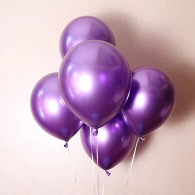10 шт. металлический шар 12 дюймов толстые Хромированные Металлические цвета надувные воздушные шары Декор для вечеринки в честь Дня Рождения жемчужные шарики, латексные шары - Цвет: 10pcs purple ballon