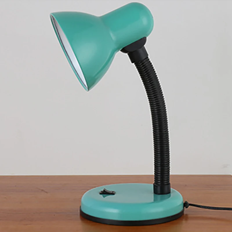  Simple colorful desk lamps E27 LED modern table lamps with switch for parlor study office reading n