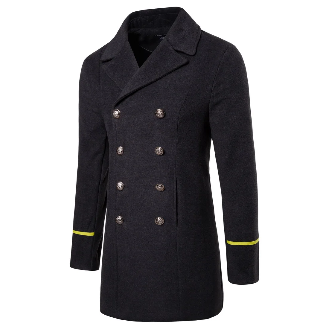 New Trench Coat Men European style double breasted coat long Luxury wool male Overcoat Slim Fit Windbreak Coats Homme Plus Size