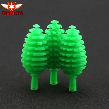 

10PCS Green Tree Garden DIY Block Brick Parts Compatible with Assemble Particles Green Plant Pine Figure Set