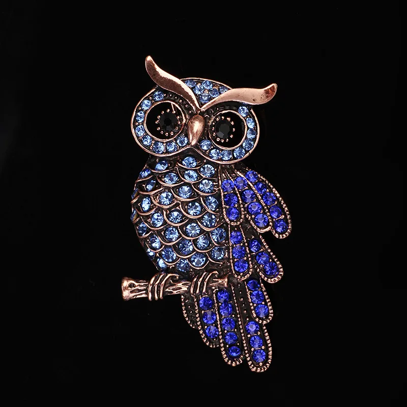

High grade blue drill Owl Silk scarf buckle Brooches for Women pin Fashion Jewelry Accessories Banquet good gift hot sale