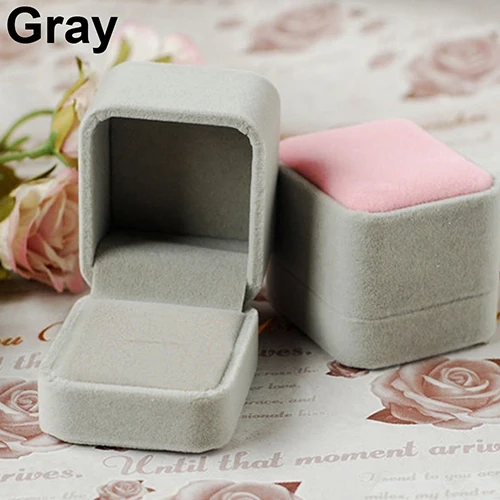Square Velvet Jewelry Storage Box Necklace Ring Earring Wedding Jewelry Organizer Display Case Valentine's Day Gift for Women