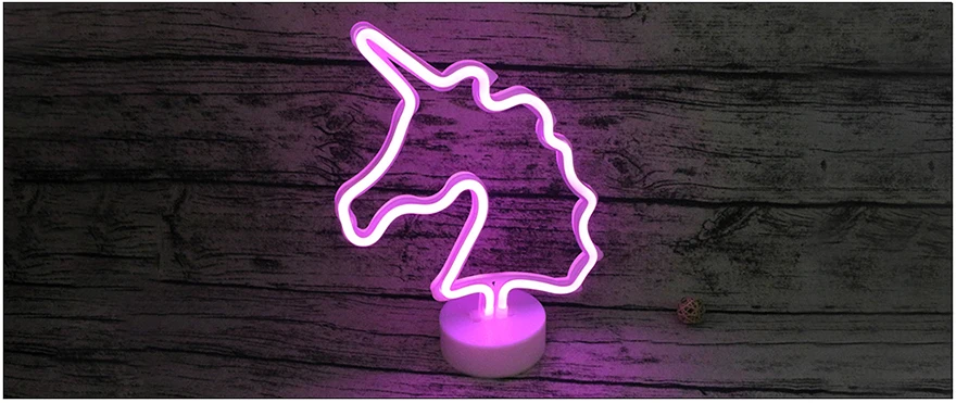 ZMISHIBO светодиодный ночник в виде единорога, белого и розового цвета, украшение в виде лошади, Светодиодный точечный светильник, подарки для детей 1,5 Вт, знак для вечеринки, ночное освещение, 2* AA батареи