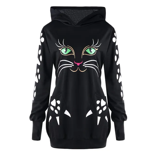 plus size cat hoodie