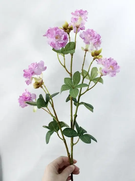 18 головок цветки сакуры, японской вишни, искусственные цветы Флорес для рождества, украшения дома, свадьбы, искусственный цветок Флер - Цвет: Purple