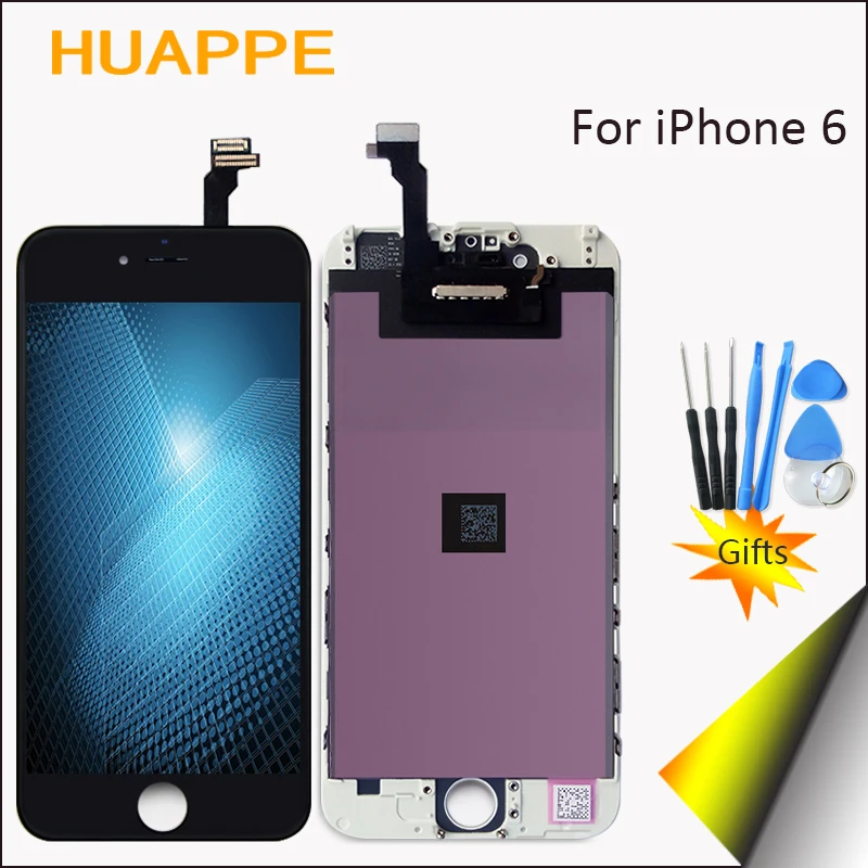 HUAPPE 100% тесты AAA + хорошее качество ЖК-дисплей без мертвых пикселей экран для iPhone 6