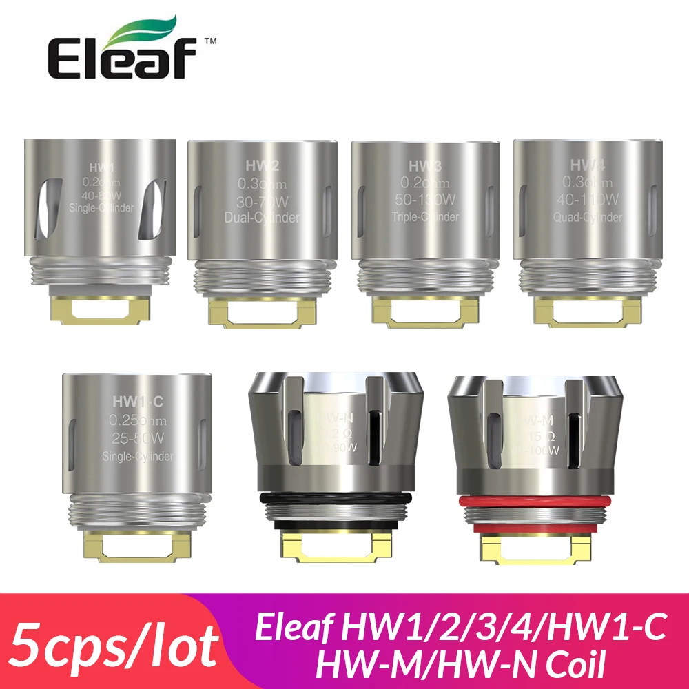 

5cps/lot Original Eleaf HW Series Coil HW1 / HW2/ HW3 / HW4 / HW1-C Coils Head for Ello/Ello Mini/Ello Mini XL E-Cigarette