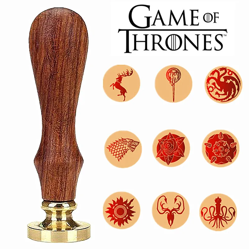  1pc Retro Stamp Antique Hot Sealing Wax Stamp Crafts Wooden Handle Ancient Wedding Invitation Game  - 33002752758