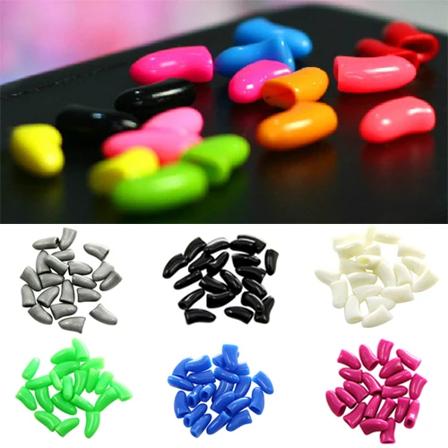 

20Pcs Colorful Soft Pet Dog Cat Kitten Paw Claw Care Control Nail Caps Cover 3TH2