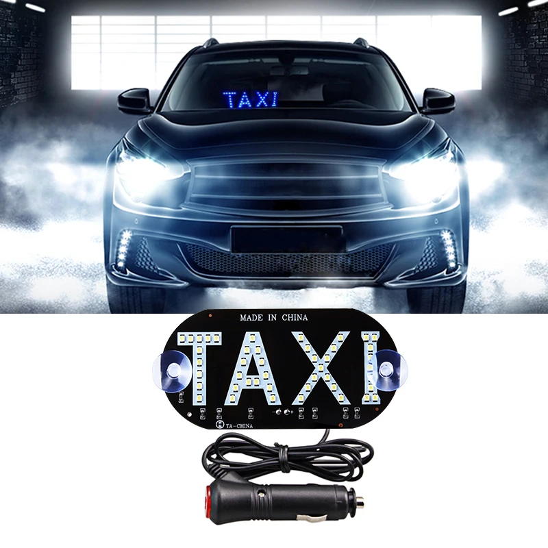 12V Taxi LED Panel Light RGB Auto Windscreen Cab indicator Lamp Inside Light Sign LED Windshield License Plate Taxi Light Lamp