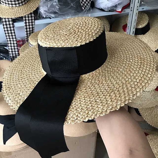 2019 Classical Wheat Straw Hat Summer Cap 18cm Large Wide Brim Sun Hat 2019 Classical Wheat Straw Hat Summer Cap 18cm Large Wide Brim Sun Hat