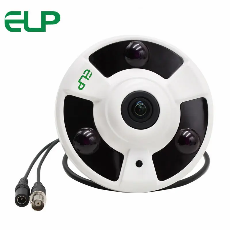 

720P AHD Surveillance Panoramic 360 Degree View Camera 3pcs Array LED Fisheye AHD Camera with 5MP 1.56mm Lens
